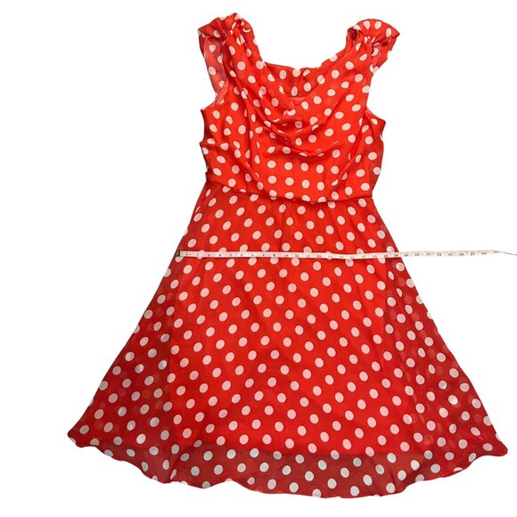 Ronni Nicole Red Polka Dot Dress Women’s Size 12 Vintage Style Pin Up Retro - Picture 10 of 13